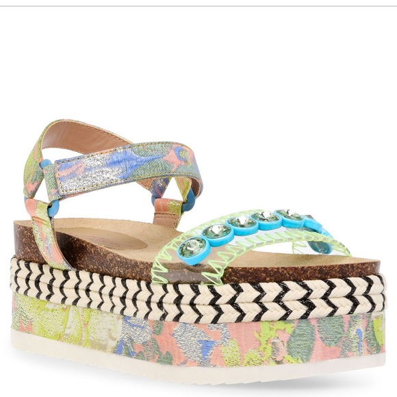 Betsey Johnson Shoes - Betsy Johnson Tovaa Blue Flatform Sandal NIB 7.5